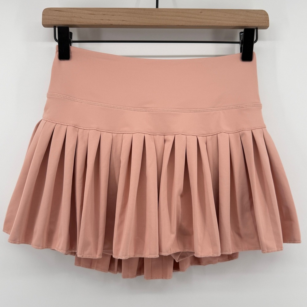 Gold Hinge Pleated Tennis Skirt Skort Peach Women S Pickleball Preppy Sporty